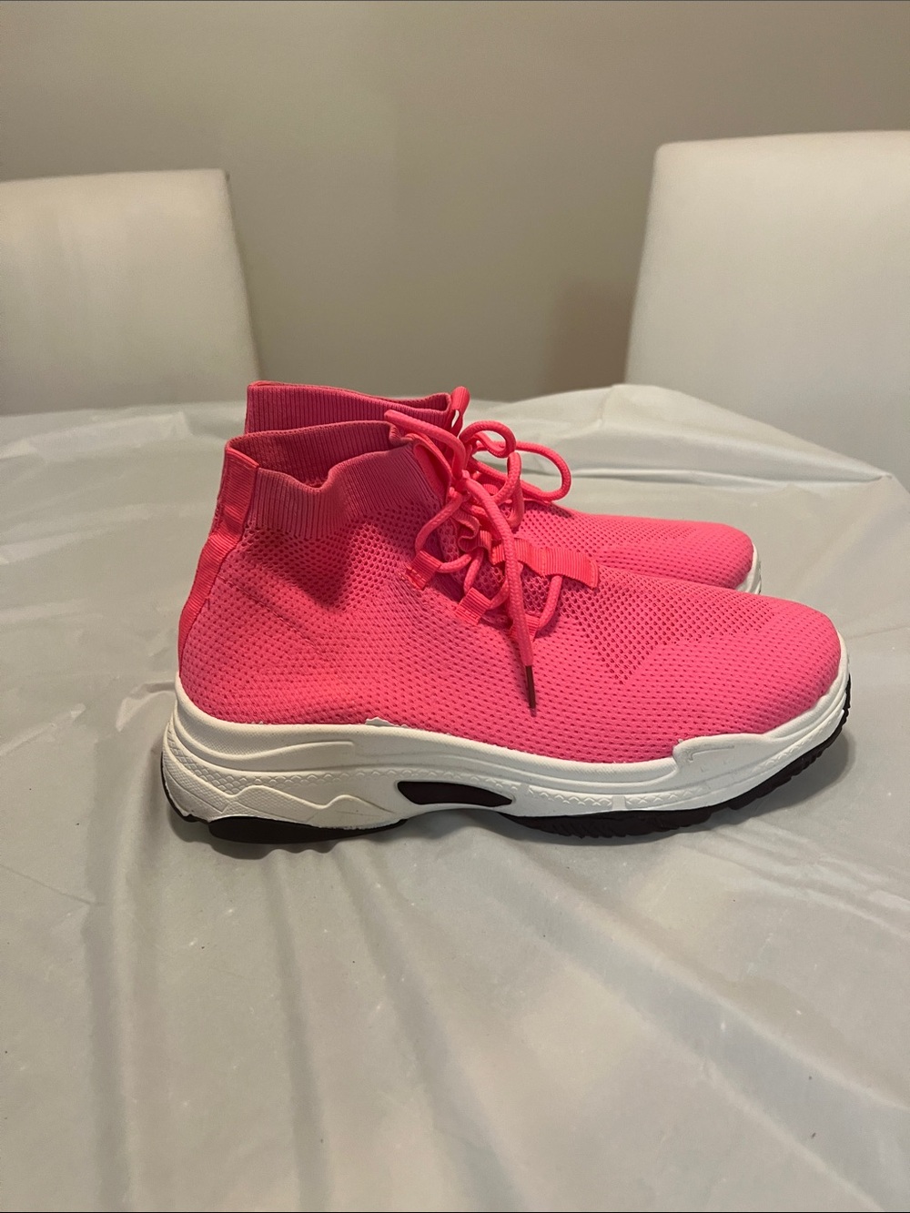 Cape Robbin Hot Pink Knit Sock Sneaker